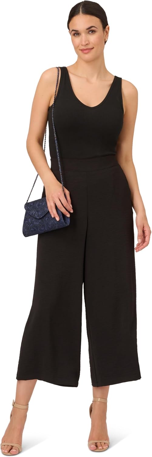 Adrianna Papell Womens Textured Wide Leg Pull on Pant W/Slit Pockets - Image 5