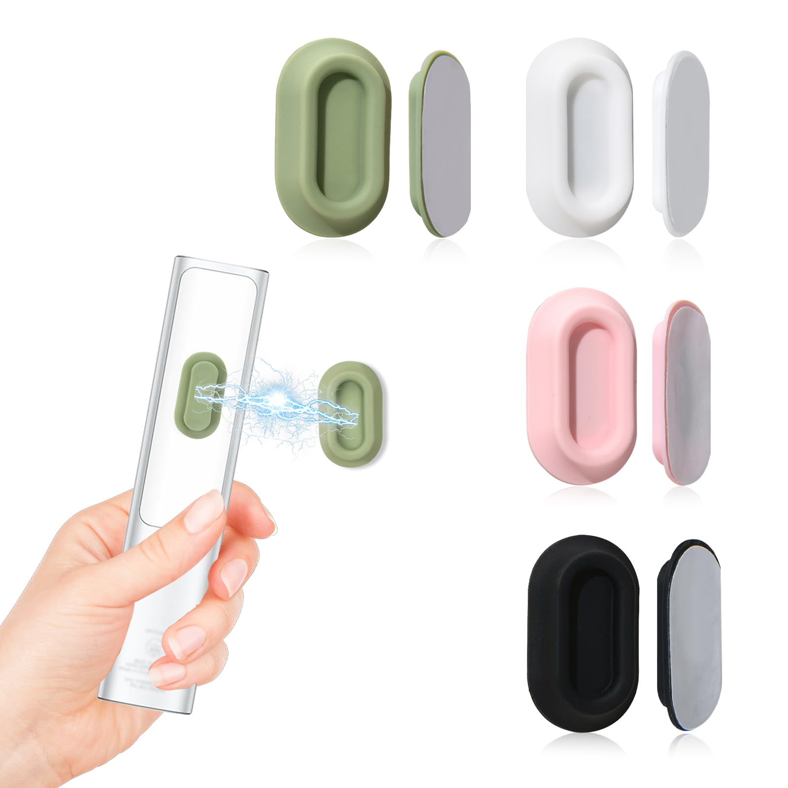 4PCS Magnetic Self-Adhesive Remote Holder Wall Mount - Convenient and Stylish Storage for TV, Fan, and Air Conditioner Remotes at Home, Office, or School