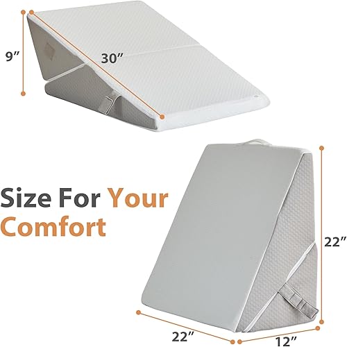 Miniatura 6 de Almohada de cuña, almohada de cuña ajustable de 9 y 12 pulgadas para dormir, almohada triangular para aliviar el dolor de espalda, almohada de
