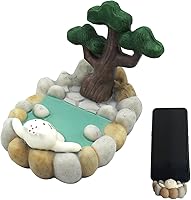 Vista 14 de Bolley Joss Soporte para teléfono celular de escritorio, aguas termales, con lindo gato relajado para oficina, manos libres, ornamento para el hogar