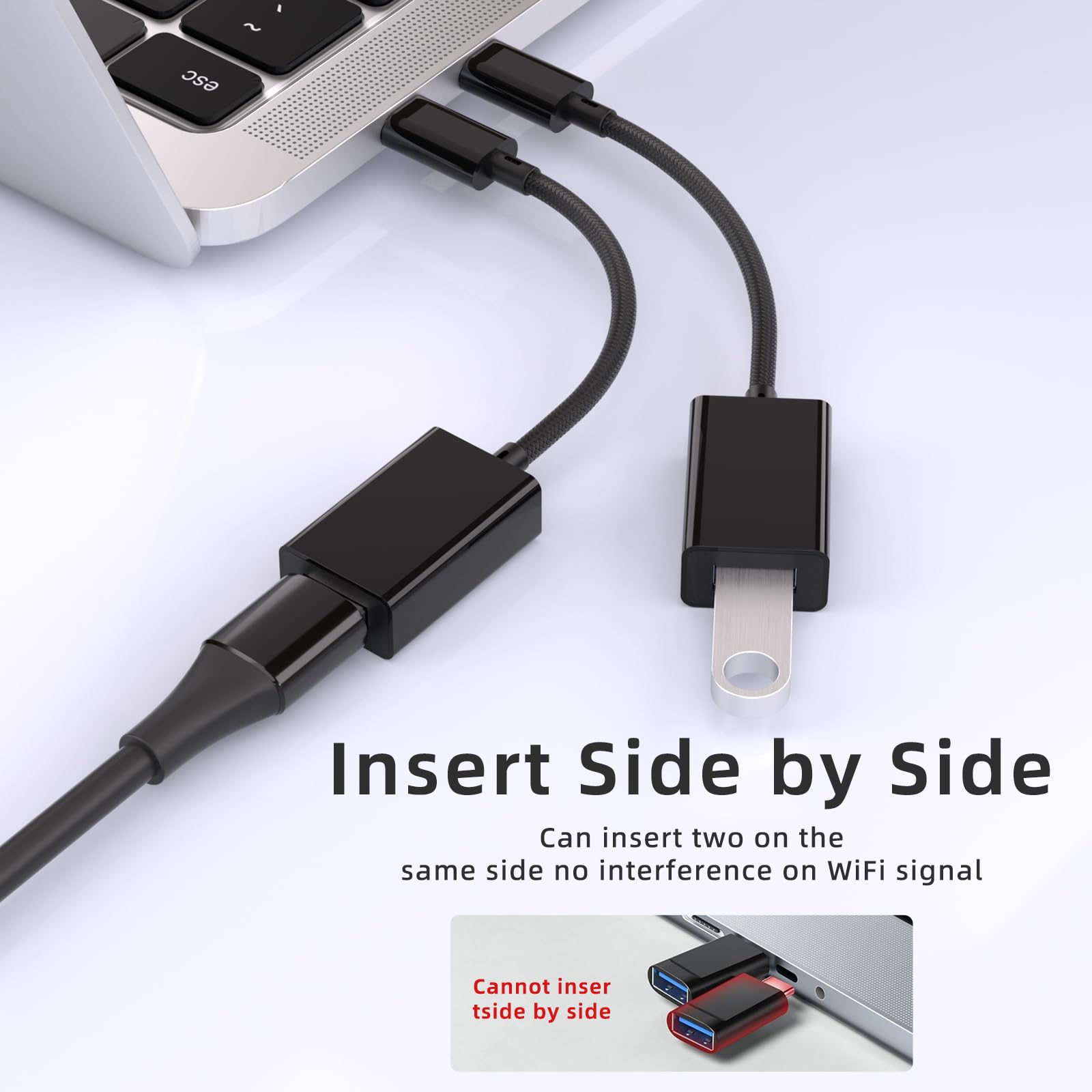 2-Pack USB C To USB 3.0 Adapter (OTG) - Thunderbolt 3 To USB A Female Converter For IPhone 16/15, MacBook, Galaxy S24/S23, IPad & More