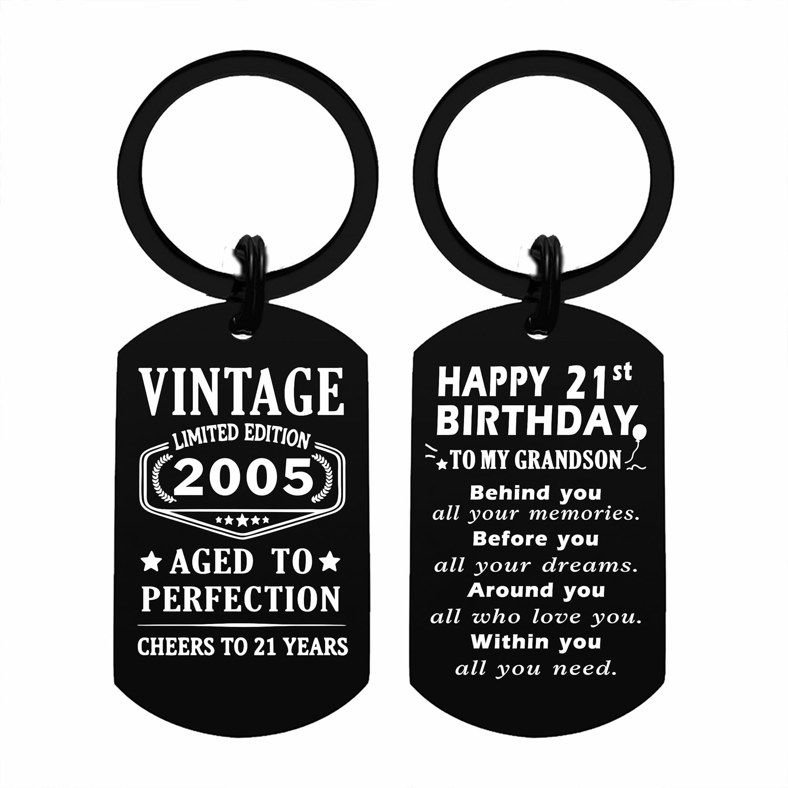 Viayen 21st Birthday Gifts for Him Boys Men Her, 21 Year Old Birthday Keychain Decorations for Him Men Girls