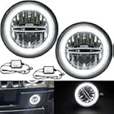 NJSBYL H2 LED Daytime Running Lamp Light Assembly for 2003 2004 2005 2006 2007 2008 2009 Hummer H2 Fog Lights 12v/10w White LED Halo Ring DRL Lamps CE/E4/RoHs OEM 15258697 15205899