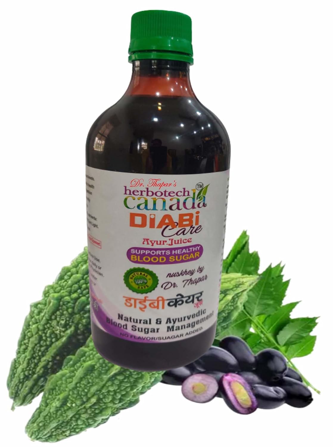 Dr. Thapar’s Herbotech Canada Diabetes Control with 11 Herbs Juice, Diabicare, Safe, No Added Sugar