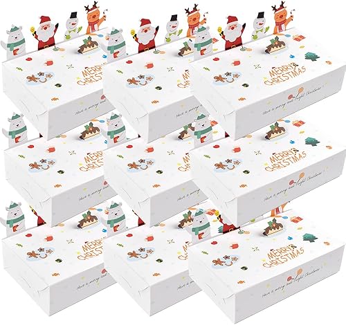 Cajas de regalo de Navidad de dibujos animados con tapas, soporte 3D, oso, Papá Noel, muñeco de nieve, alce, cajas de dulces de Feliz Navidad, cajas