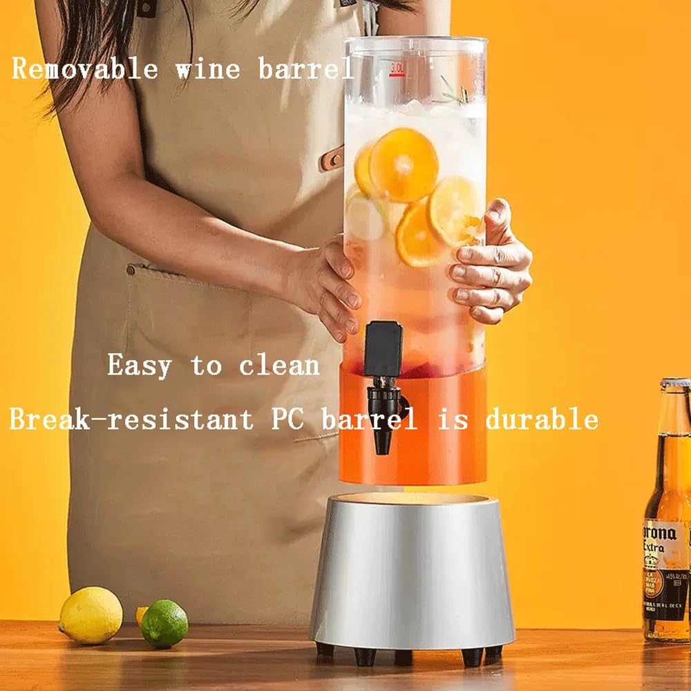 Dispensador De Torre De Cerveza Dispensador De Bebidas 3L De Gran Capacidad Con Base Extraíble Y Luz LED Grifo De Cerveza Portátil Torre De Cerveza De Barril Dispensador De Alcohol De Mesa For Pub(Sch