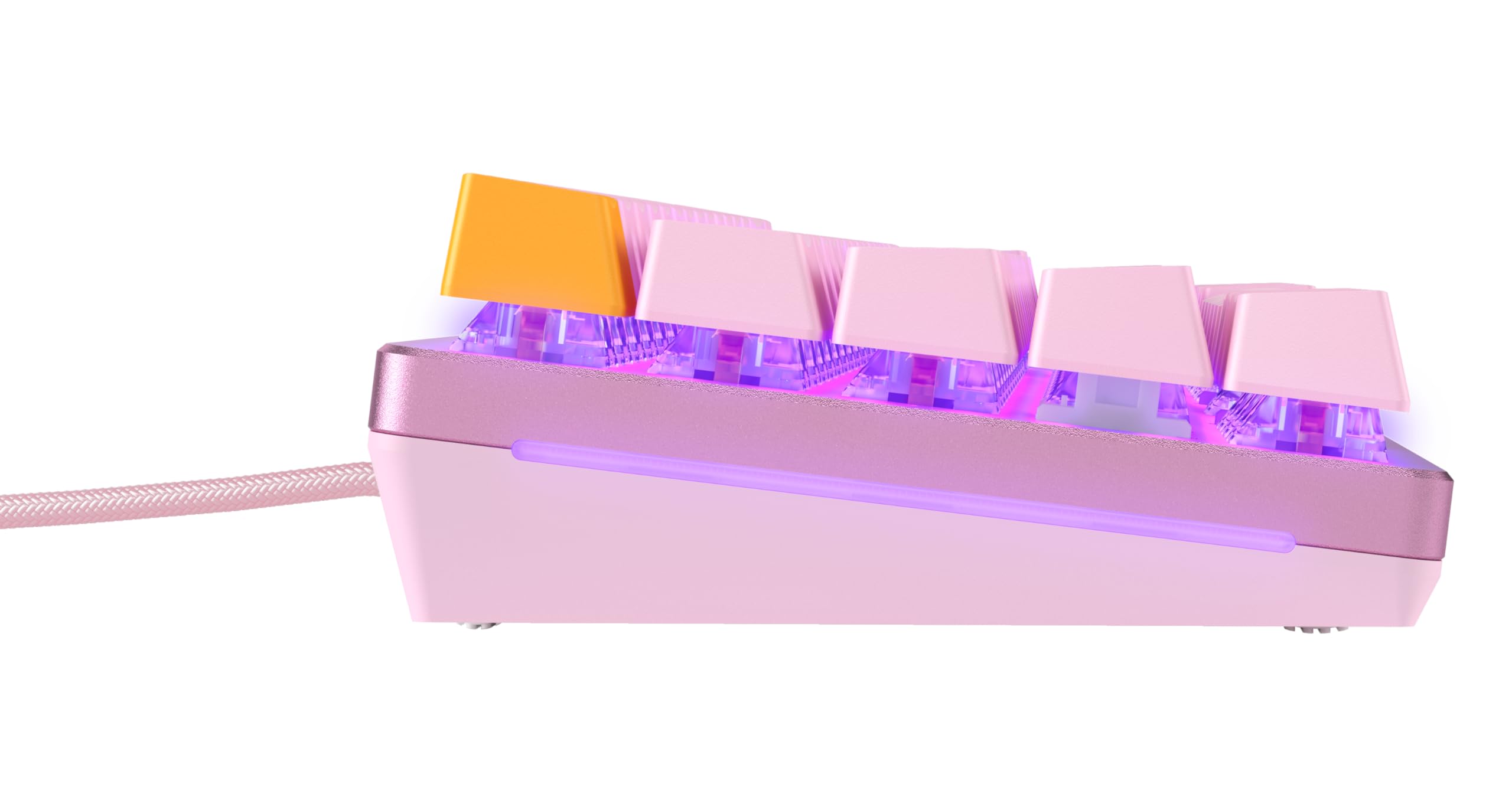 GLORIOUS GMMK 2 (65%) Mechanische Tastatur, Fox, ISO in Rosa | Aluminiumoberfläche für Biegsteifheit, Hot-Swap, Tastenweise RGB-Beleuchtung & Doubleshot-Kappen, PC-Gaming auf hohem Niveau
