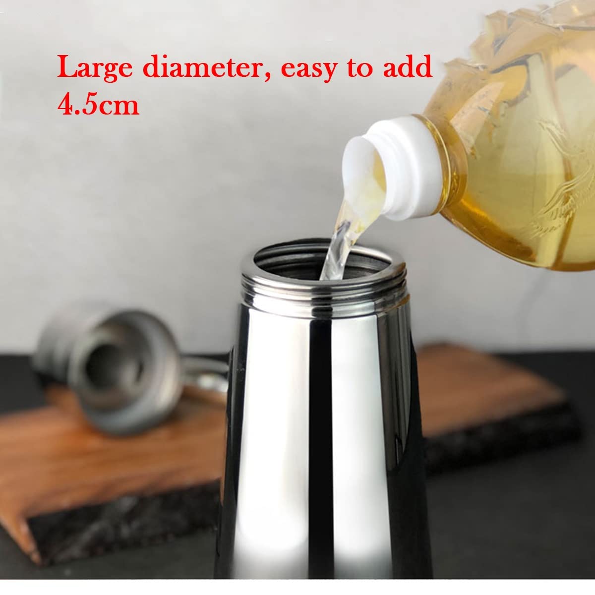 Dispenser per olio e aceto, in acciaio inox, con beccuccio antigoccia e tappo antipolvere, per insalata e cucina, 550 ml