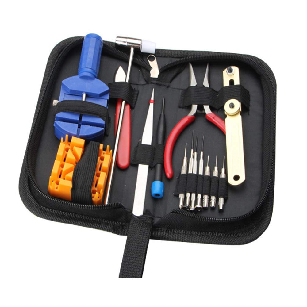 AGAATI Kit de reparación de Relojes con Estuche de Transporte, reemplazo de Pilas de Reloj y Herramienta para Quitar eslabones para Reparar Relojes de Pulsera mecánicos de Cuarzo y más (16 Piezas)