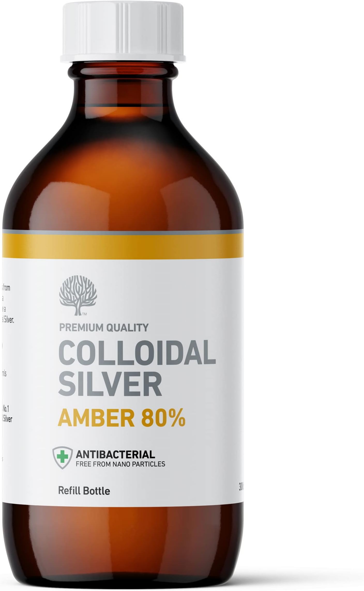 Nature’s Greatest Secret Amber Colloidal Silver Solution 300ml | 80% True Colloids | EU Cosmetic Compliant | UK Made | Vegan-Friendly