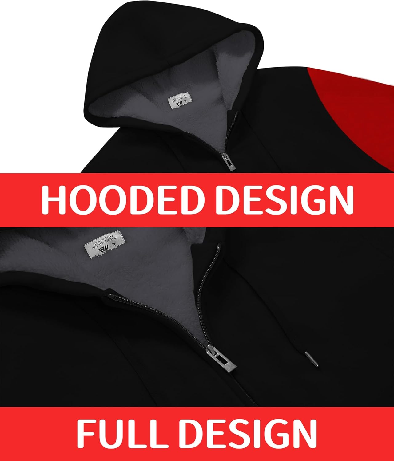 JACKETOWN Mens Fleece Hoodies Winter Zip Up Fleece Jacket Sherpa Fleece Lined Warm Thick Jacket Coat - Image 5