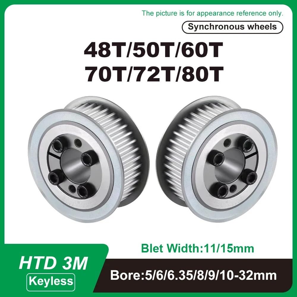1 szt. HTD 3M bezkluczowe koło rozrządu z tuleją 48T-80T otwór 5-32mm dla paska 15mm(Bore 16mm,70T)