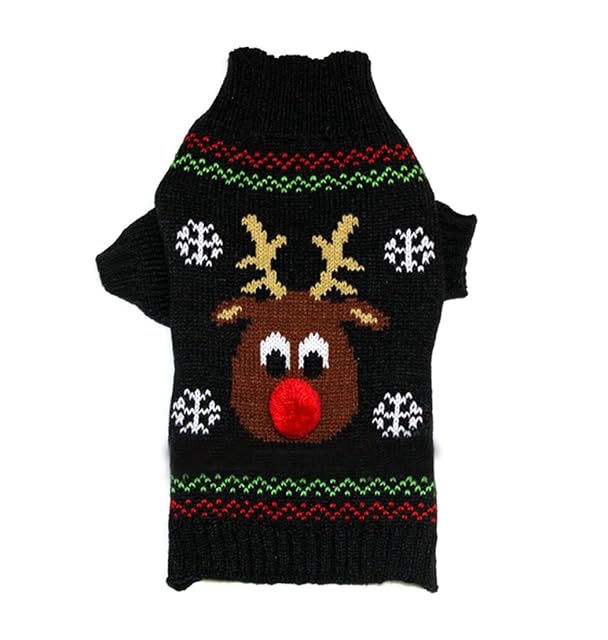 Foto 5 de 7 de Xiaoyu Sudadera de Perro Ropa de Mascotas para Perros Reno de Navidad, Negro, S