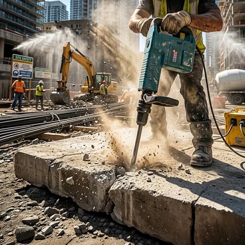 Image of MAX H401 1500W CORDED 10 KG Demolition Hammer, 900-1800 /min. Max Impact Rate, 10.7 kg Net Weight, 14.6 kg Gross Weight