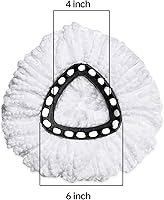 Vista 7 de Paquete de 8 cabezales de repuesto compatibles con la mopa giratoria O-Ceda EasyWring, repuesto de fregona giratoria de microfibra, fácil limpieza