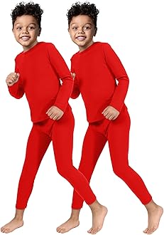 ROCKY Thermal Underwear for Kids, Boys 2 Pack Thermals, Long Johns Underwear, Base Layer for Cold Weather/Skiing - Pack of 2