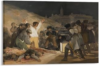 Francisco Goya The Third of May 1808 (Execution of The Defenders of Madrid) Canvas Poster Bedroom Decor Sports Landscape Office Room Decor Gift Wall Art Decor Frame:12x18inch(30x45cm)