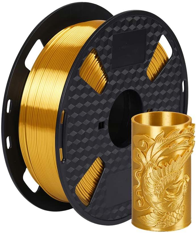 Silk PLA Filament Gold 1KG 1.75mm 3D Printer FDM Filament 3D Printing Materials Shiny Metallic PLA Gold Color