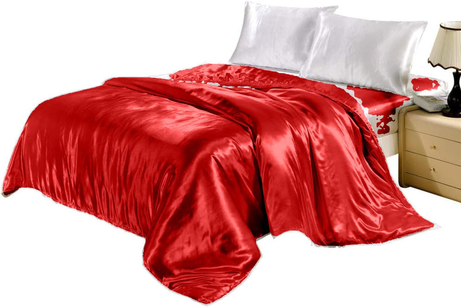 Housse de couette en soie de mûrier rouge grand lit pour un sommeil réparateur
