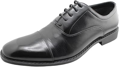 Rush Gordon Rush Mens Dress Cap Toe Lace Up Black Business Oxford