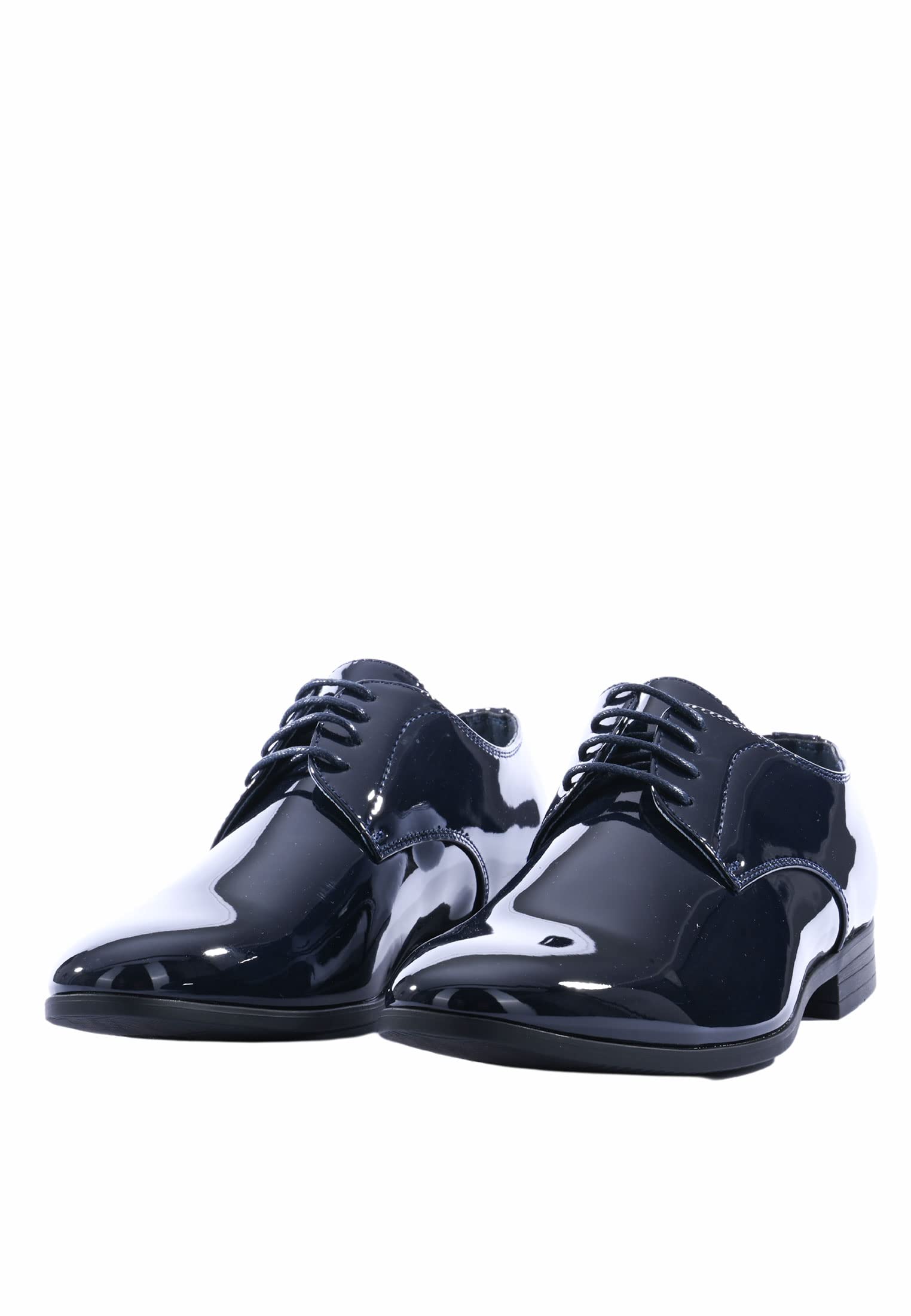 Scarpe Uomo Eleganti Blu Nere Lucide Scarpe Classiche Cerimonia Derby