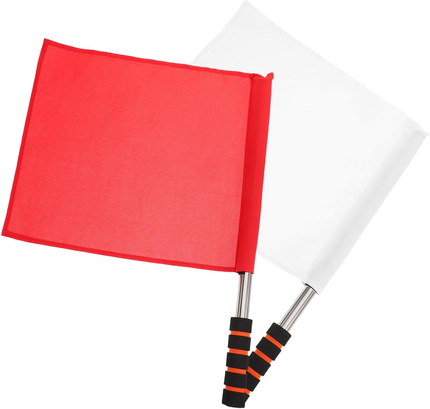 2pcs Traffic Signal Flags Referee Hand Flags Red and White Set for Match Waving Commanding for Sports Officiating and Field Training