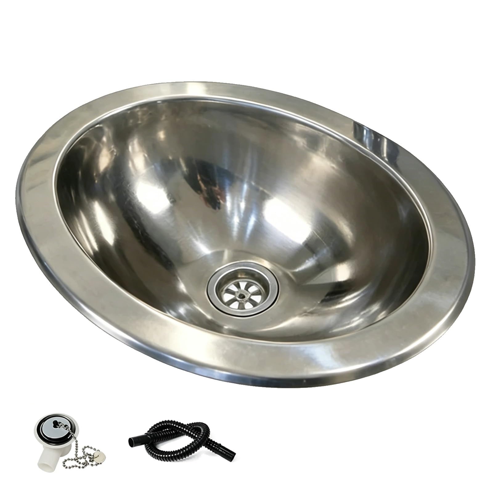 Lavello da cucina per camper, ovale, in acciaio inox, per camion, bar, camper, barca, camper (29 x 22 x 12 cm), durevole e versatile