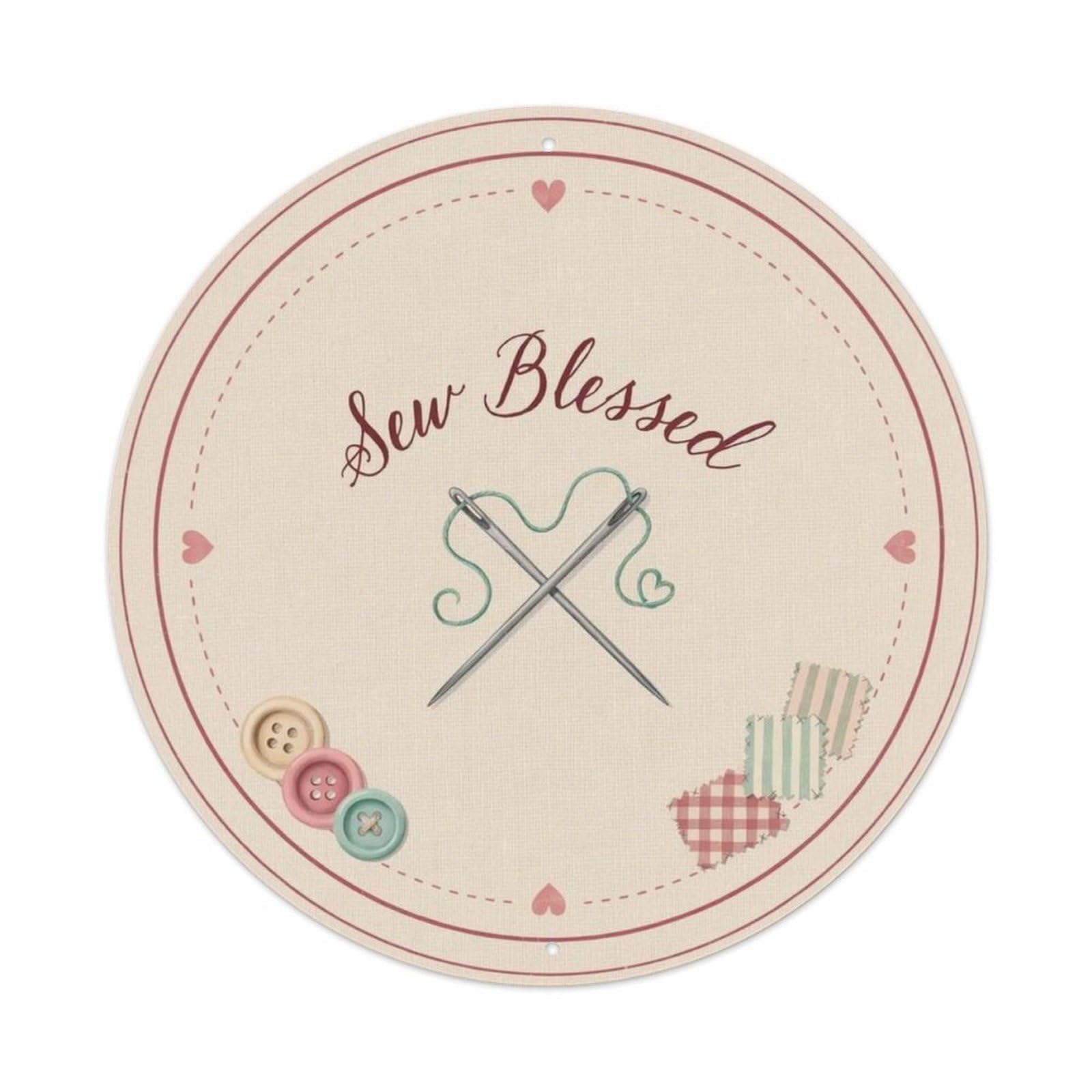 Sew Blessed Needle Metal Tin Sign Plaque