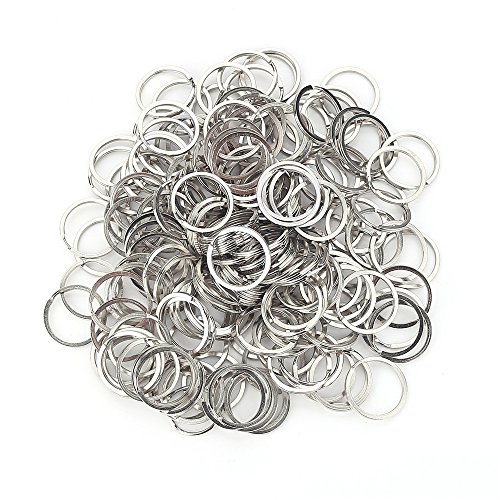 200pcs Round Metal Split Keychain Rings for Car Home Keys Organization DIY Crafts Makings (20mm)