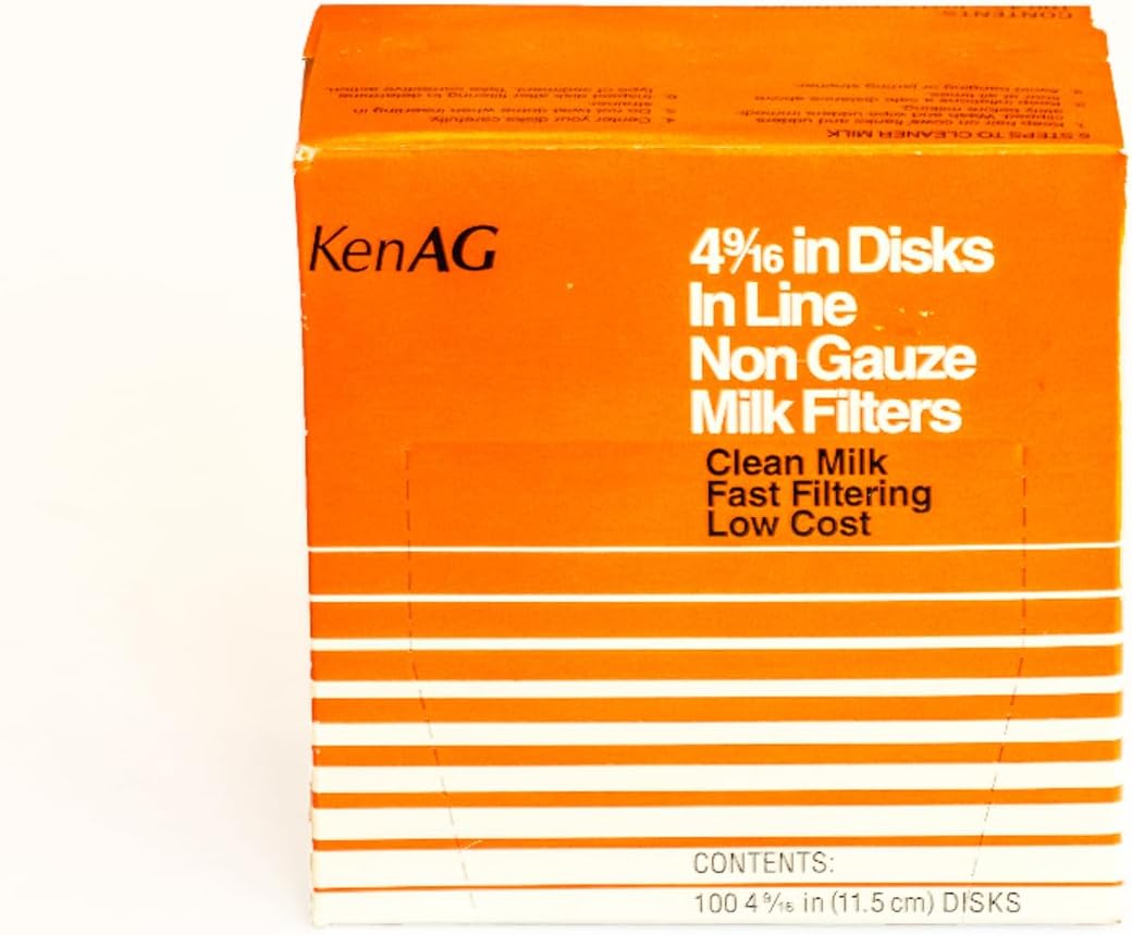 Ken-Ag Milk Filter Disks 4-9/16" (100 disks) (3 pack) - White, Non-gauze Material, Round, Food Strainers