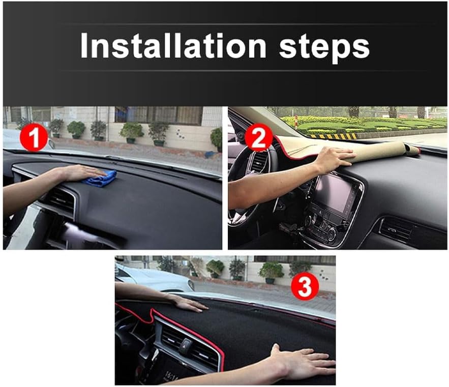 Car Dash Cover for Hyundai Elantra 2011-2015, Dashboard Cover Mat Dash Board Protector Non Slip Pad Center Console Carpet UV Rays Interior Accessories,B/LHD-Black