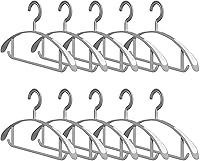 Vista 1 de Paquete de 10 ganchos anchos para colgar el hombro, antideslizante para ropa, organizador de armario con barra de pantalones, percha resistente