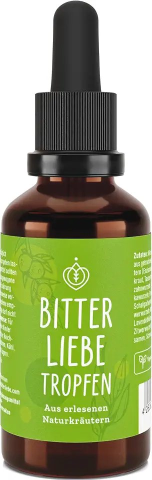 Appetitlosigkeit: Wenn der Magen keine Lust auf Essen hat 3 BitterLiebe Bittertropfen - Bitterstoffe Tropfen mit hochwertigen Löwenzahn und Bitterkräuter - Bittertropfen nach Hildegard von Bingen - Bitter Liebe - Vegan und Made in Germany