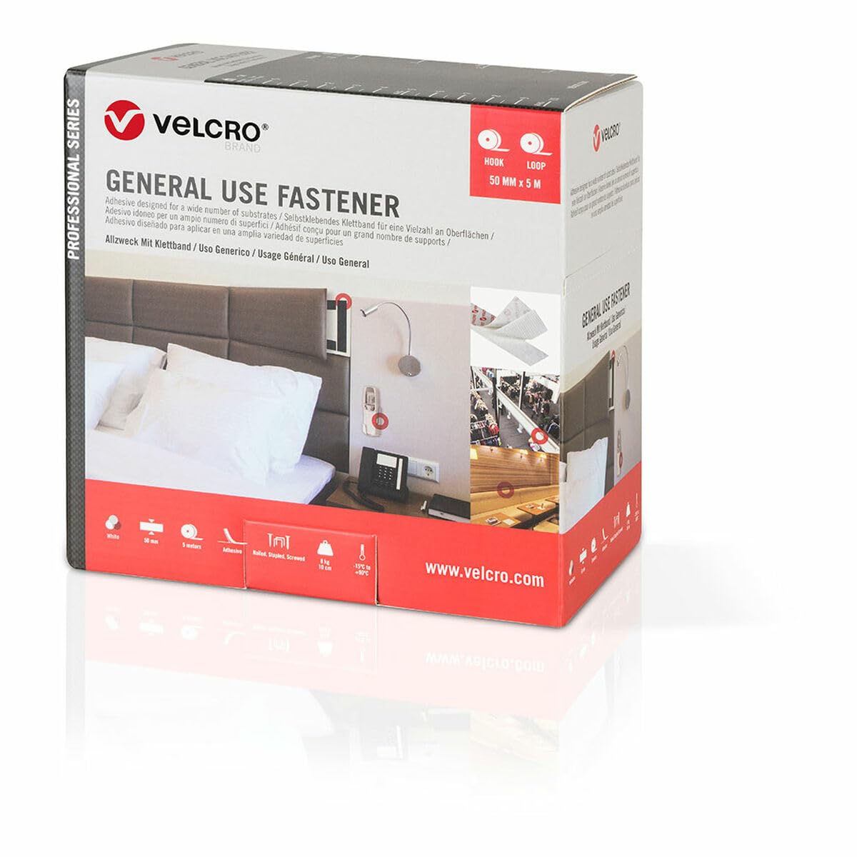 Velcro Doppelseitiges Klebeband, weiß, 50 mm x 5 m, Marke EAN: 8412355200073