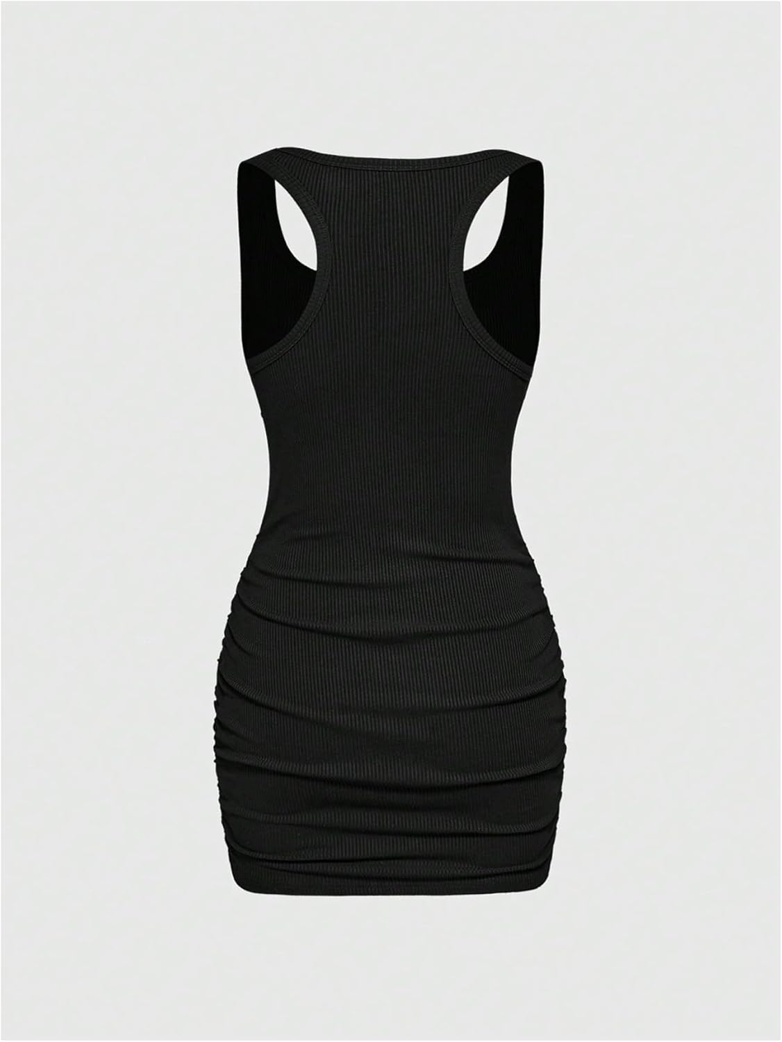 MakeMeChic Women's Summer Tank Mini Dress Y2K Square Neck Sleeveless Rivet Bodycon Short Dresses - Image 3