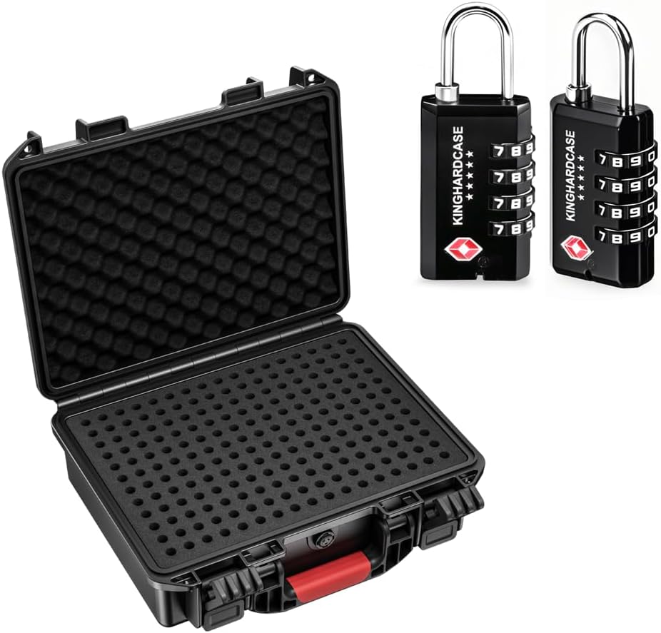 Waterproof Ammo Case - 200 Round Bullet Locking Storage Box - Mil-Spec Travel Safe for 5.56 223 Ammo/Bullet and 2 Pack TSA Approved Gun Locks