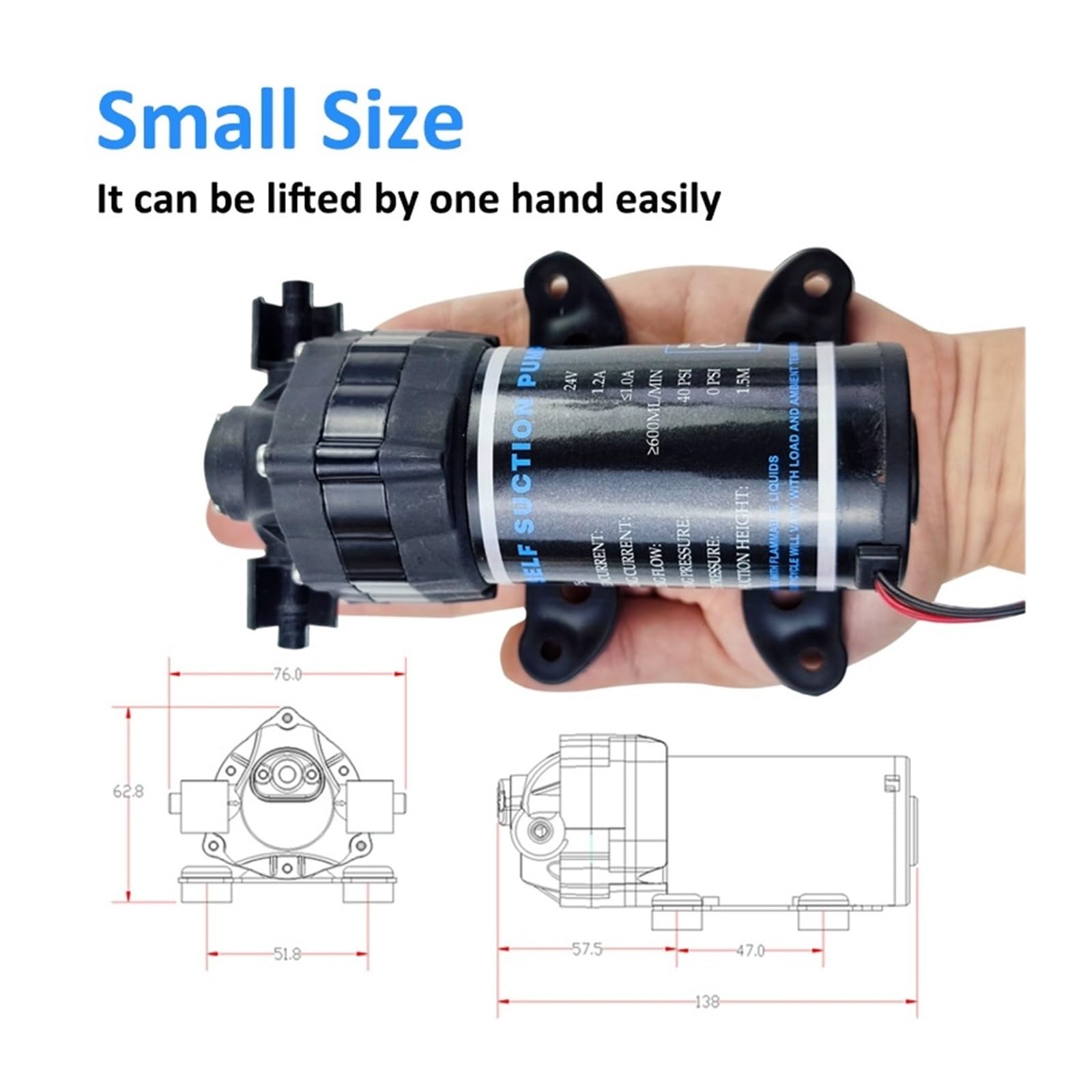 Bomba Silenciosa De Refuerzo De Agua RO 24V, Sistema De Agua De Ósmosis Inversa, Bomba De Aumento De Presión(Pump and power)