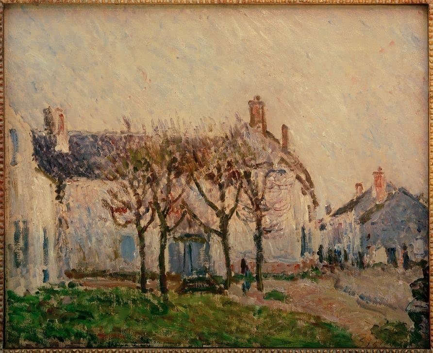 Impression d'art Rue à Moret sur Loing affiche Sisley haut de gamme