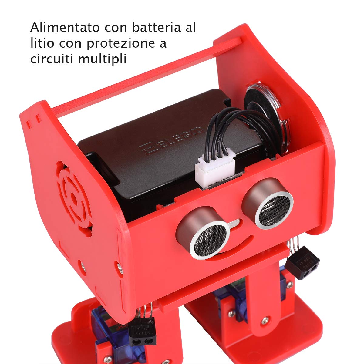 ELEGOO Projekt Pinguin-Bot Zweibein-Roboter-Bausatz mit Montageanleitung, STEM-Spielzeug für Kinder und Erwachsene (Rot) | Kompatibel mit Arduino mit Tutorial Version Rot