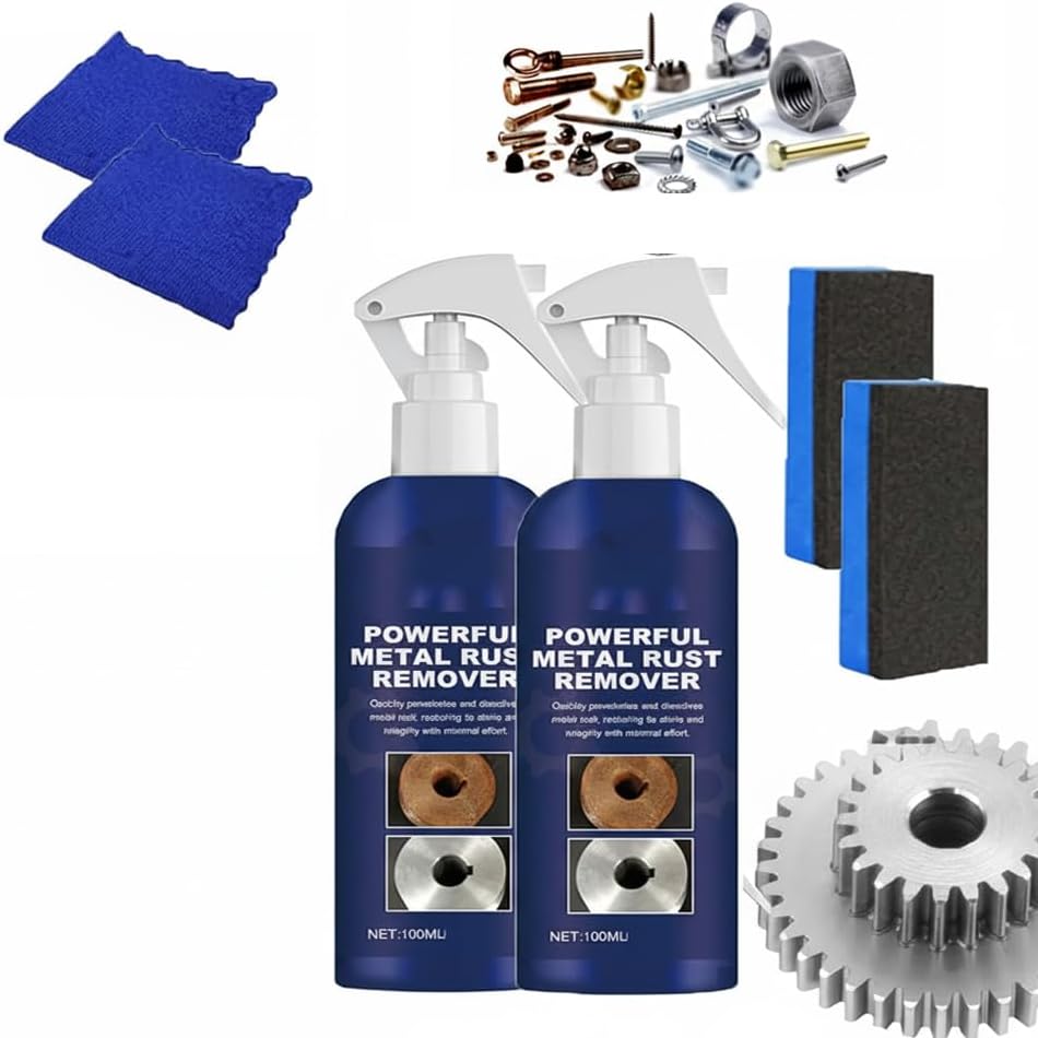 NALACAL Metal Rust Removal, Rust Remover for Metal, Multipurpose Rust Remover Spray, Instant Remover Spray for Tools, Metals, Car -2PCS