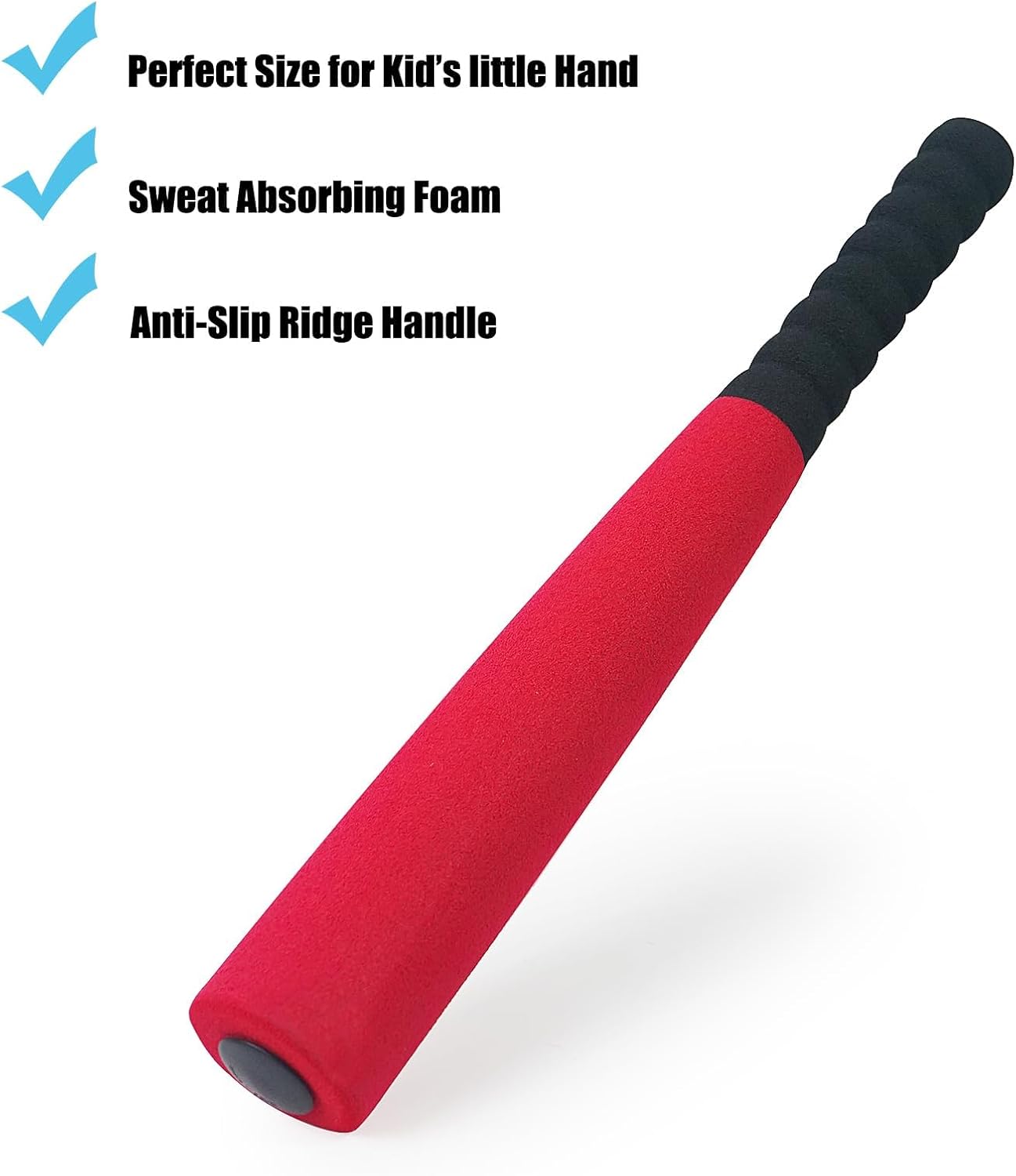 Aoneky 16.5 Inch Foam Baseball Bat for Toddlers 1-3 Years - Soft & Safe First T-Ball Bat, Mini Lightweight Beginner Bat for Kids, Indoor Outdoor Toy (Red)