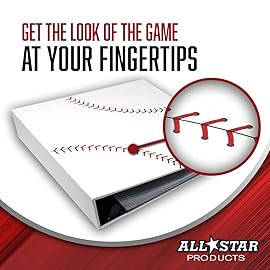 Baseball Card Binder with 50 Transparent Sleeves | Baseballz Texture by All Star Products | Real Look & Feel | Patented 3-Ring Album for Trading Card Protection