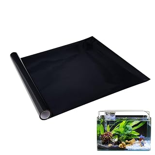 Black Fish Aquarium Background, 30x200cm Self Adhesive Fish Tank Background Sticker, Electrostatic Adhesion Traceless Removal PVC Fish Tank Background Wallpaper Decoration - Amazon product rated Grade A