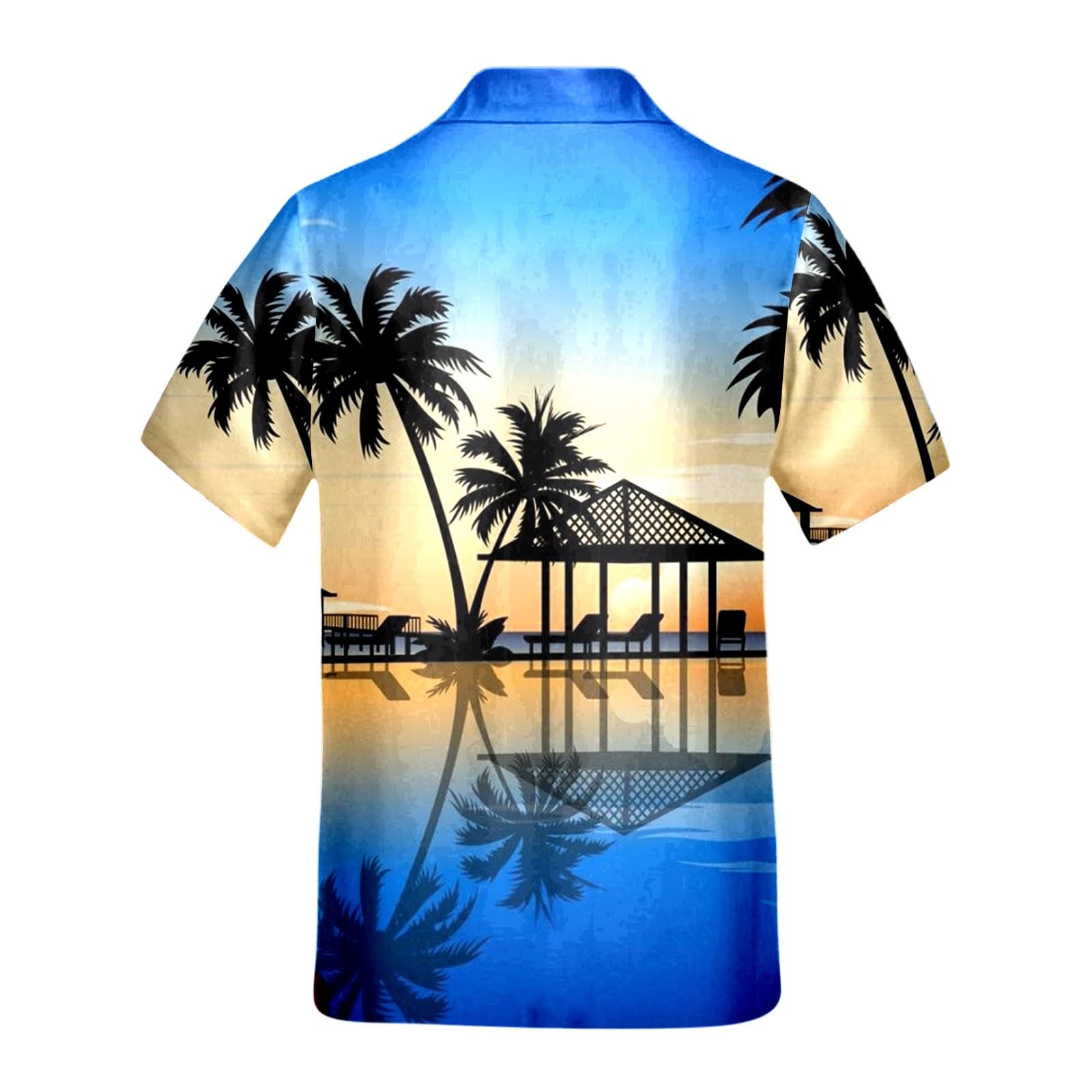 Damen-Hemd, Hawaii-Palme, tropische Karibik, Strand, Sommer, Hemd, Outfits, Knopfleiste, kurzärmelig, Revers, lässig, Golfkleidung, Grafik, Cruise, Bowling-Shirt, trendig, lustiges 80er-Jahre-Shirt