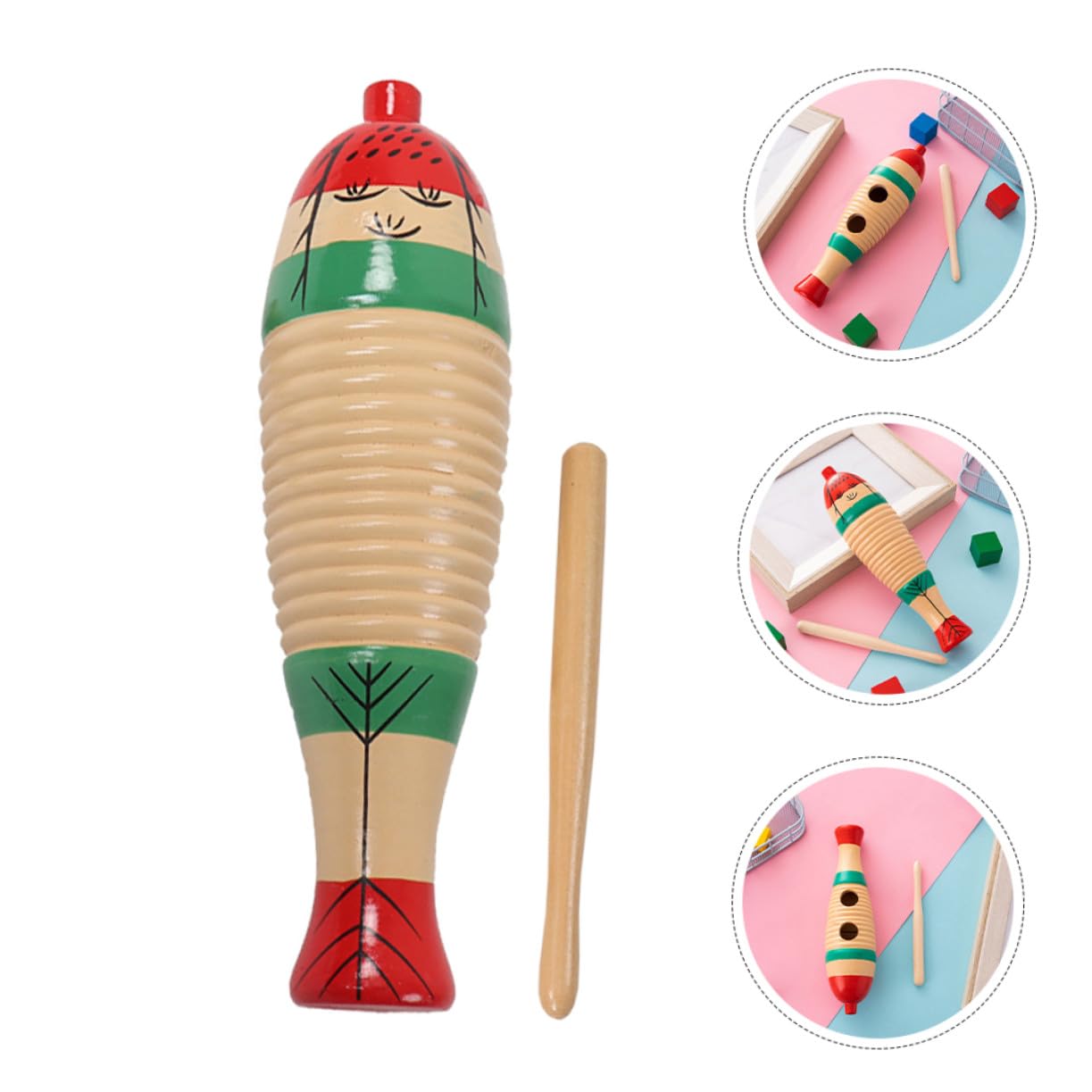 Giocattolo Musicale Percussione in Legno 4 Set per Ragazzo Ragazza | Design Delicato, Superficie Liscia, Facile da Riporre, Bastoncini di Legno per Ritmo