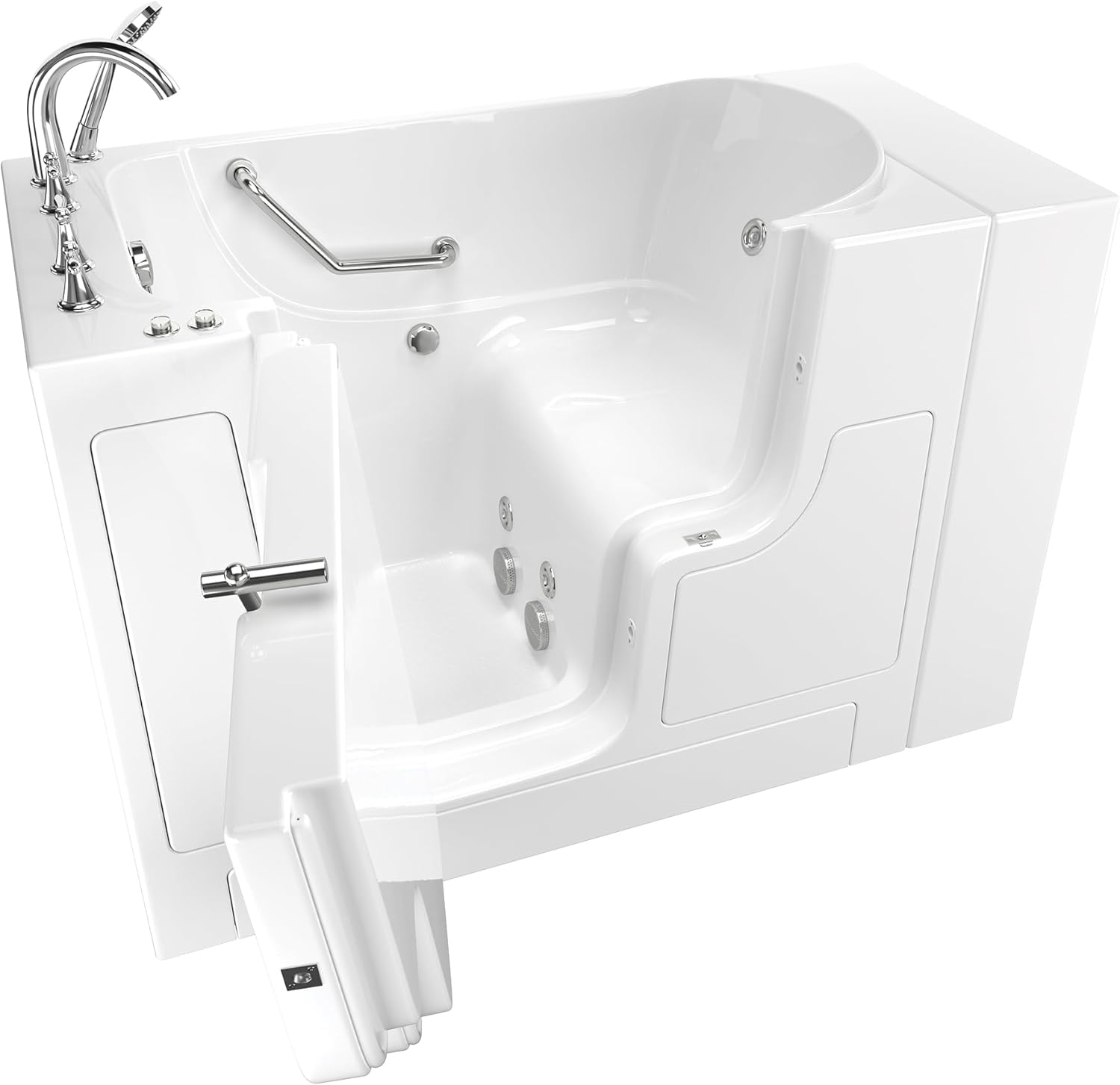 SS9OD5230LJ-WH-PC Gelcoat Value Series Outward Opening Door Walk-In Tub with Jet Massage System, 52 in x 30 in, White