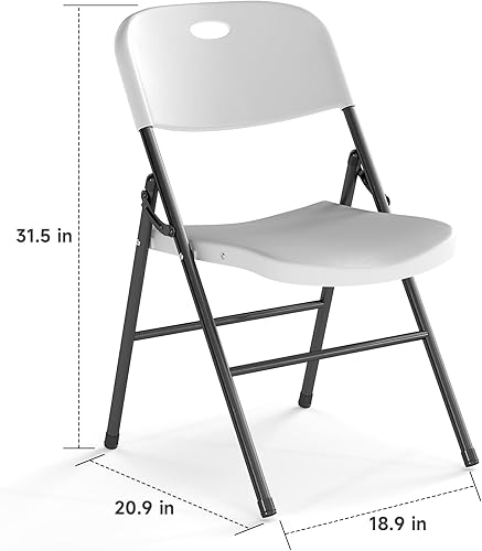 Miniatura 3 de Paquete de 6 Sillas Plegables, Límite de Peso de 800 libras, Silla Plegable de Plástico Resistente Portátil para Eventos en Interiores y Exteriores
