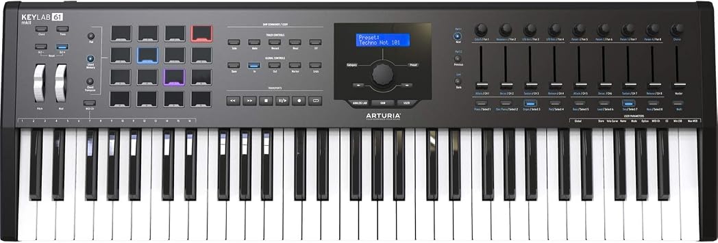 Arturia KeyLab mkII Keyboard Controller, 61 Keys, Black