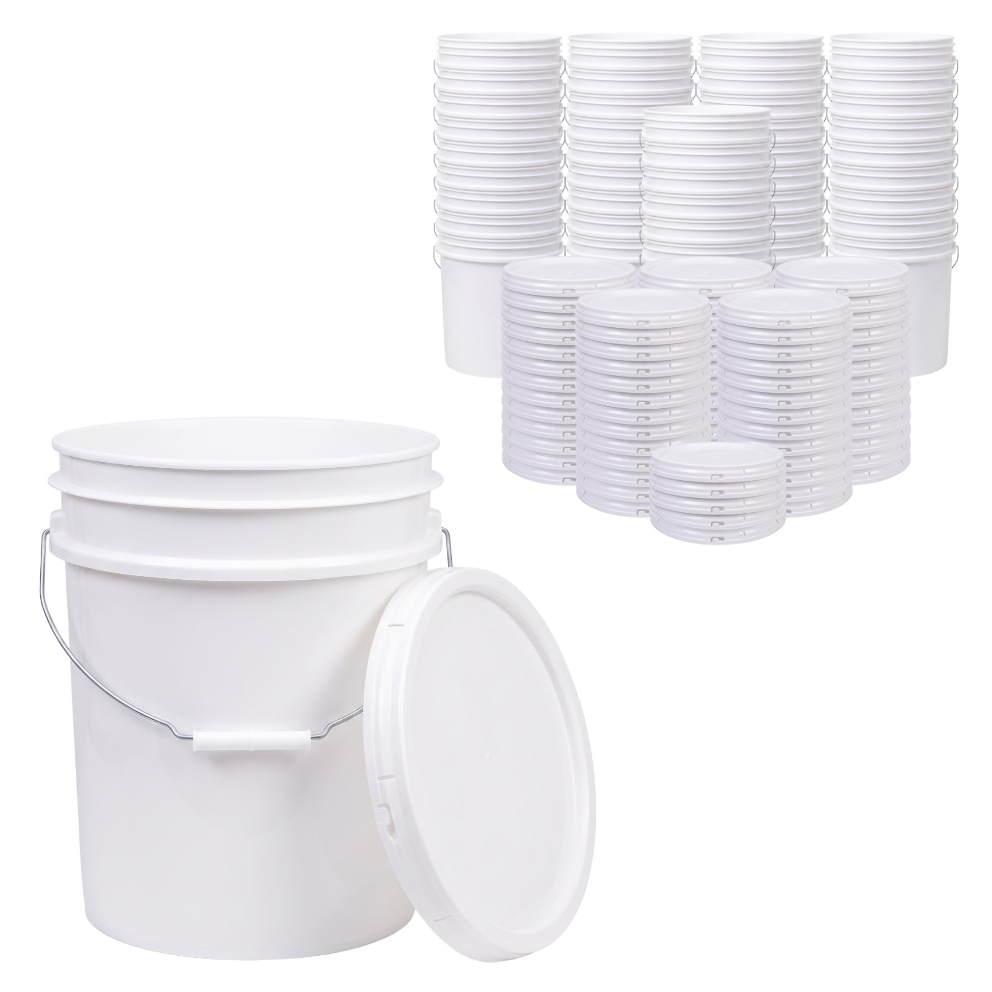 ePackageSupply 5 Gallon Bucket - Food Grade w/Lid BPA-Free,45 Pack - White