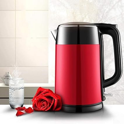 JENY Electric Kettle Boiler 2.5 L Double Wall Stainless Steel Coffee Tea Pot, BPA-Free Cool-Touch Kettle, Cordless, LED Indicator, Auto Shut-Off & Boil-Dry Protection,Fast Boiling kettle-1500 W